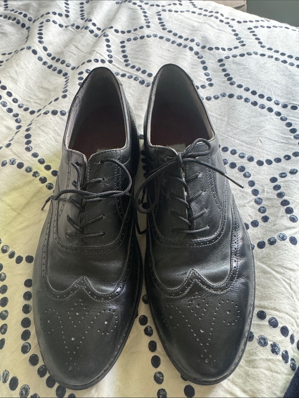 Rockport Black Leather Wingtip Derby Oxfords